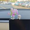 Car Interior Cute Rabbit Vase Ornament - Healing Center Console Doll