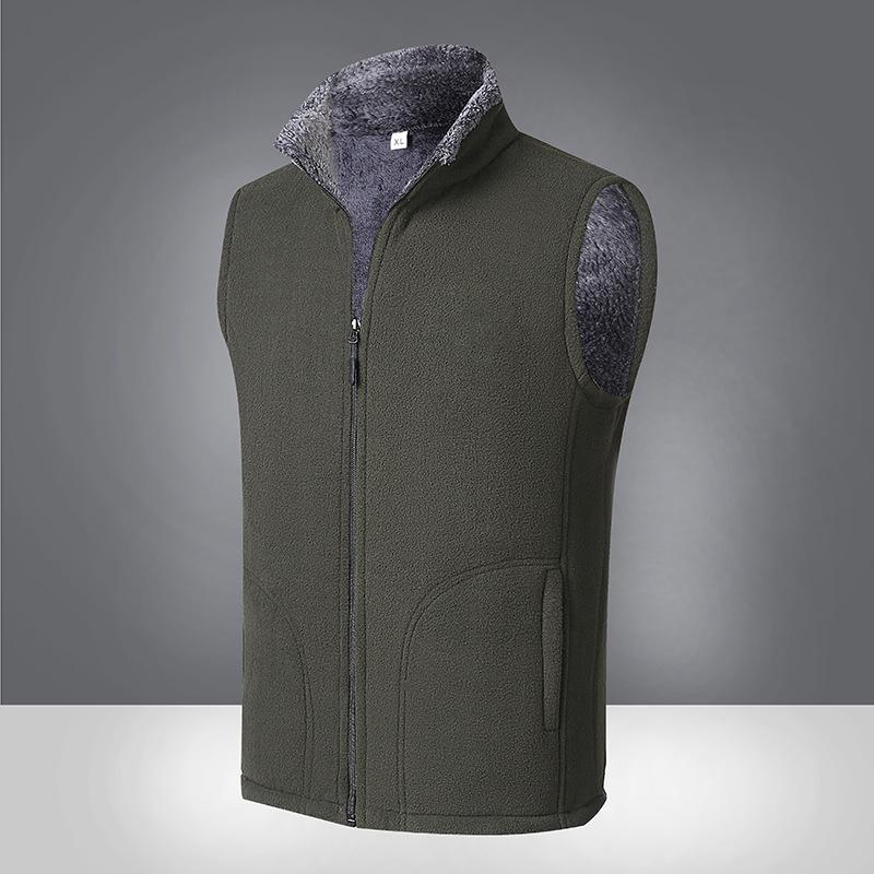 Men's Winter Fleece Shawl Vest - Warm Plush Outerwear