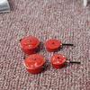 Puppenhaus Miniatur 1:12 Mini Topf Set Diy Puppe Haus Küche Möbel Zubehör Rot Silber Suppe Braten Milch Pan Dropshipping