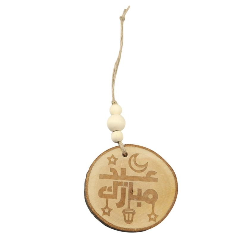 Moon and Star Wood Pendant Festive Decoration Festive Muslims Restaurents Decor