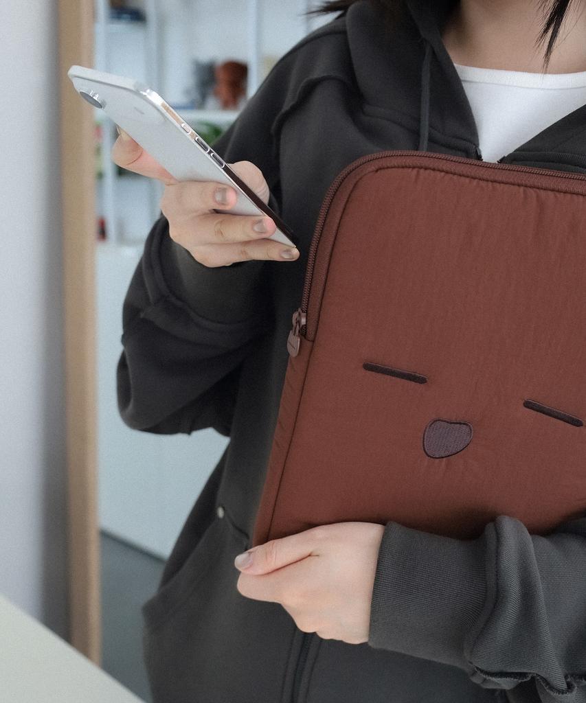 Kimhachan Nylon Embroidered Laptop Pouch - 3 Colors