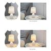 USB Retro Plissiert Nachttischlampe Schreibtisch Niedliche Schreibtischlampe für Schlafzimmer Stufenlos Dimmbar Bettlampe Deko LED Licht Weiß