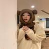 Nohai Knit Loose Fit Hooded Fur Balaclava Neck Warmer