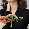 Sweater Brooch Pin Women Sparkling Rhinestone Inlaid Money Tree Shape Anti-Exposure Accessory Buckle Suits Shirts Sweaters Bags Badge Outfit Alloy