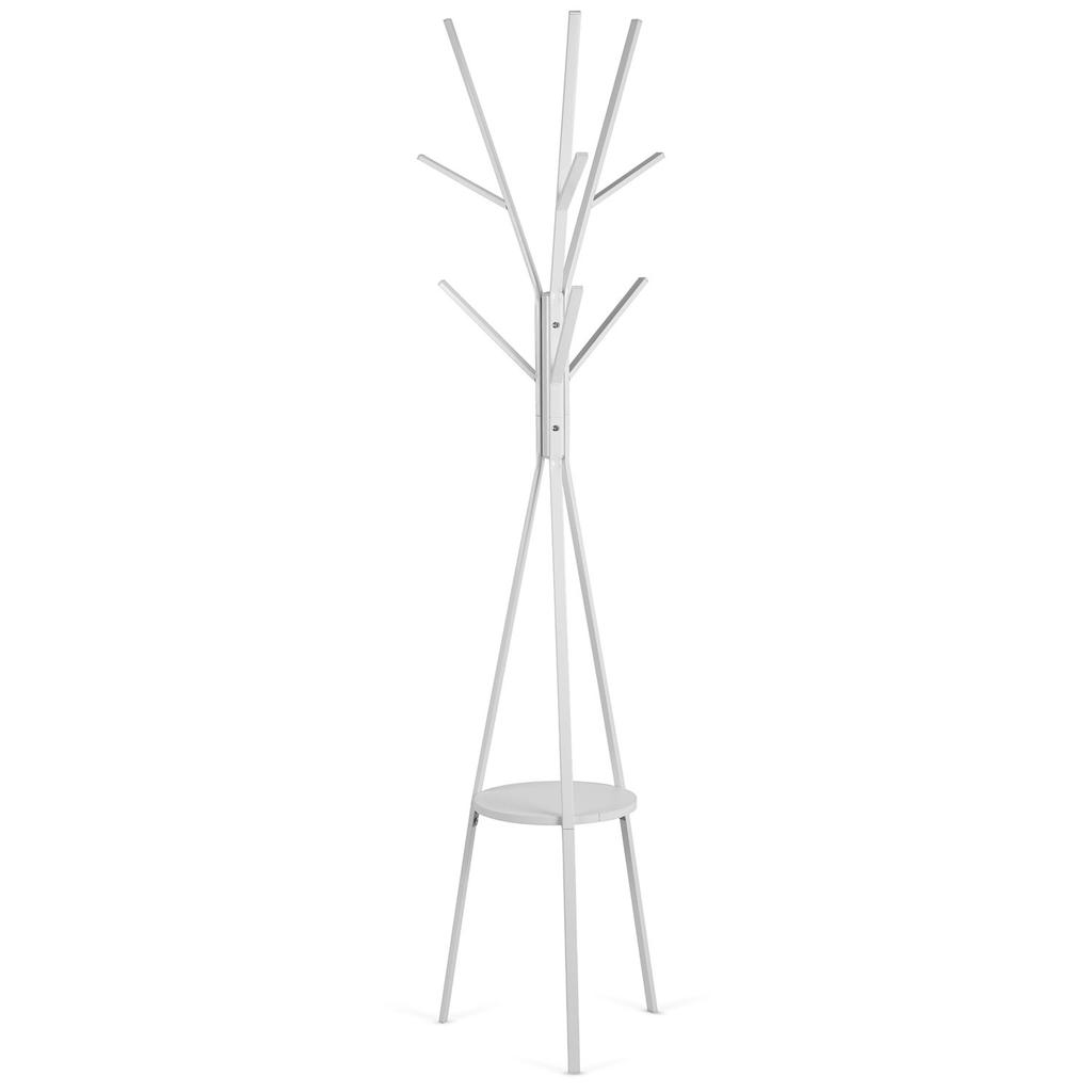 Standing Metal Clothes Rack With Shelf Massido