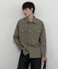 WEDNESDAY OASIS Work Cotton Shirt_Khaki(Wb6Sh13)
