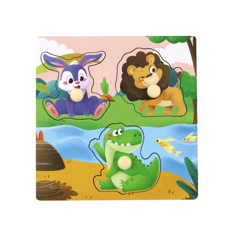 Baby Children Three-dimensional Puzzle Wooden Early Education Intellectual Puzzle Educational Toy Wooden Nails