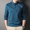 Middle-Aged and Elderly Dad Spring Lapel T-shirt Long Sleeve Polo Shirt Spring and Autumn Men's Undershirt Thin