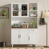 Kitchen Cabinet Visible Door Sideboard with Microwave Stand Opening Shelves Wine Drawer Design Pantry Storage Dining Room Furniture