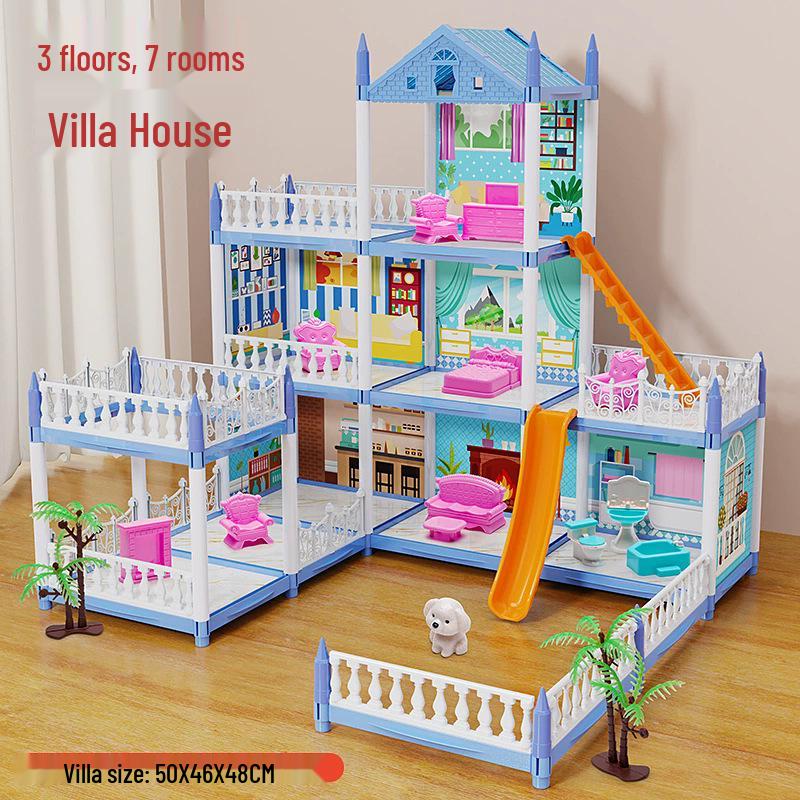 Children's Pretend Play Castle Dollhouse - Educational, Assembled, Birthday Gift for Girls