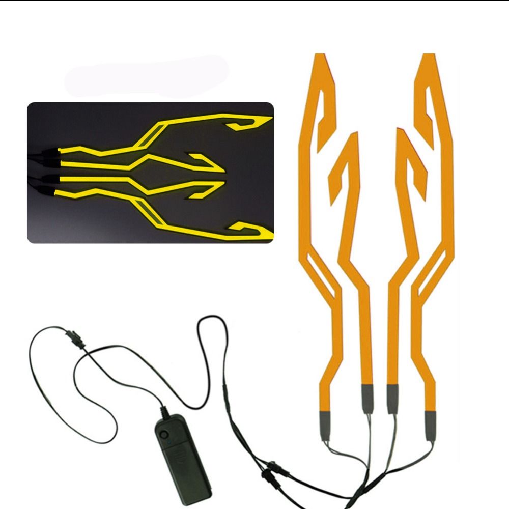 

6 цветов полоса для шлема EL наклейка светодиодная полоса для шлема мотоциклетный фонарь для ночной езды аксессуар водонепроницаемый светодиодный холодный свет светло-желтый