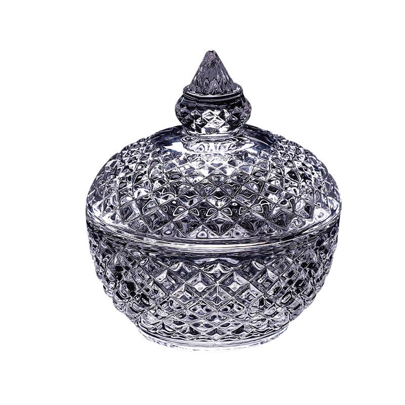 European Crystal Candy & Jewelry Glass Storage Box with Lid