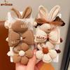 Korean Cartoon Chocolate Elastic Hair Bands Bear Rabbit Hair Ties Rope Girls Gum Smile Flower Scrunchies Kid Ponytail Holder