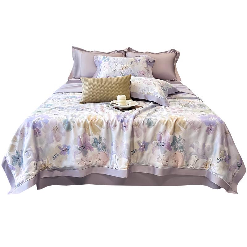 

LENGARY Tencel Hollow-Out Print Summer Quilt Set