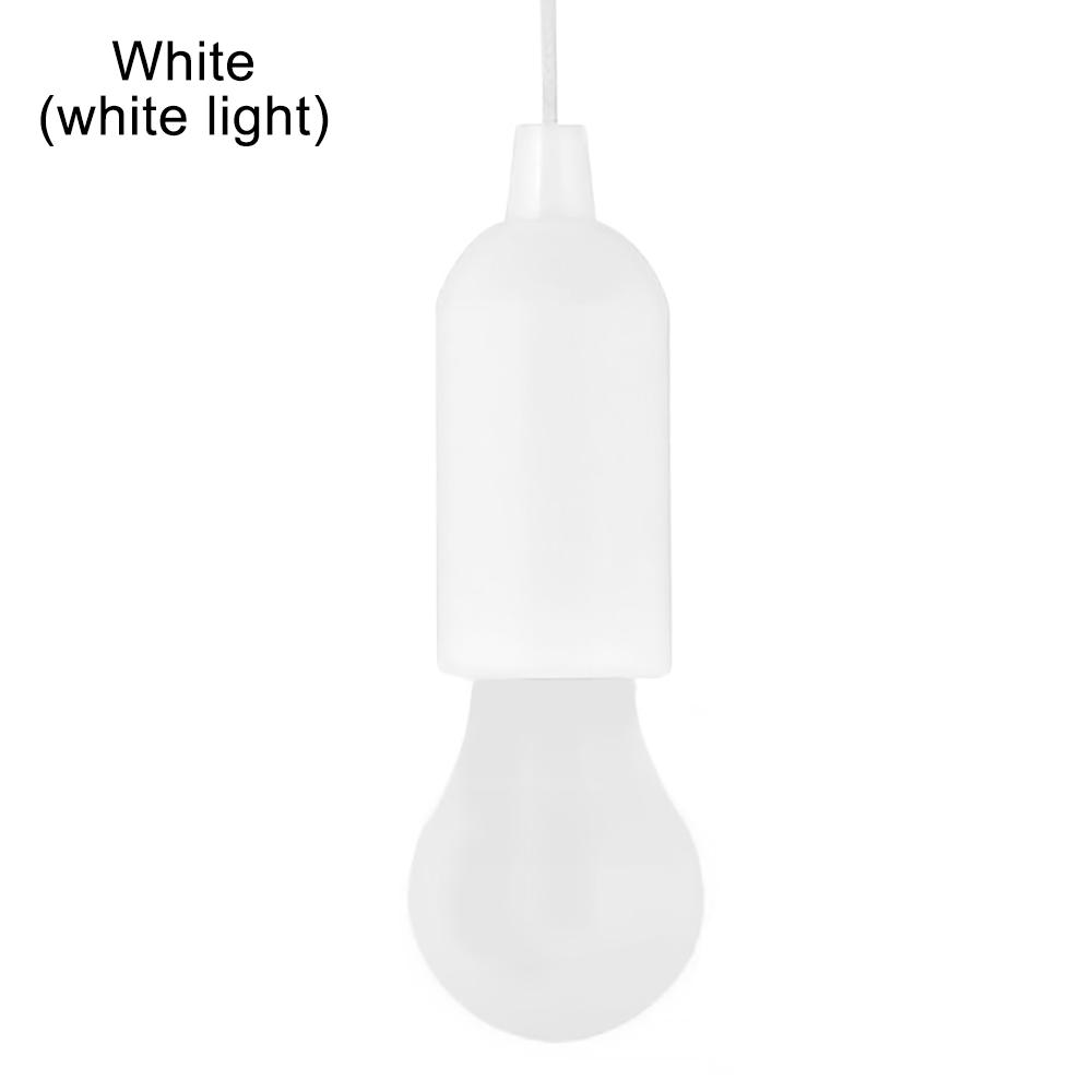 Portable Camping Lamp Battery Emergency Lamps LED Retro Outdoor Tent Pull Cord Night Light BBQ Party Flashlight (White Light)