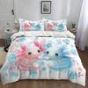 Salamander Duvet Cover Set,Washed Microfiber Bedding Set with 1 Quilt Cover and Pillowcases, Aesthetic Room Decor for Kids Teens