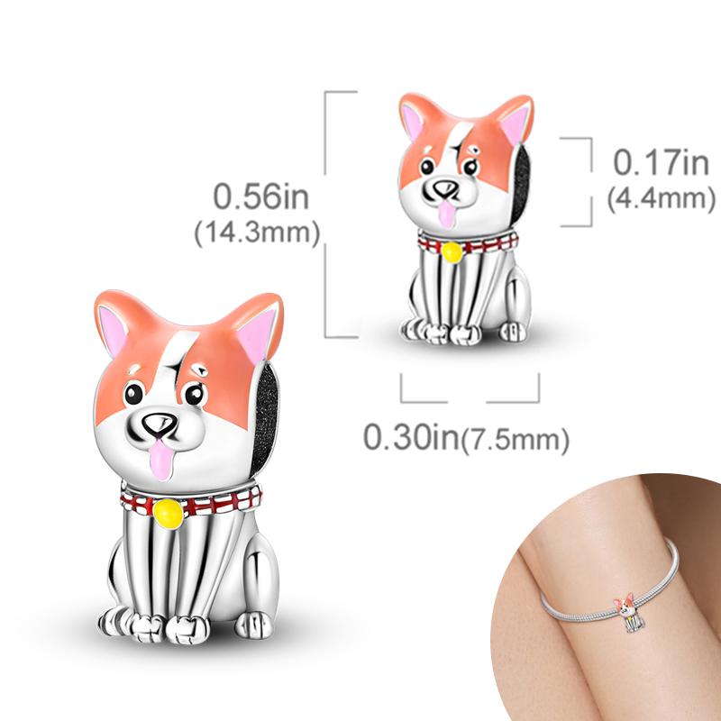 New Copper Plated Cute Dog Pets Charms Beads Fit Original Bracelet Charms Diy For Women Pendant Beads Jewelry Gift