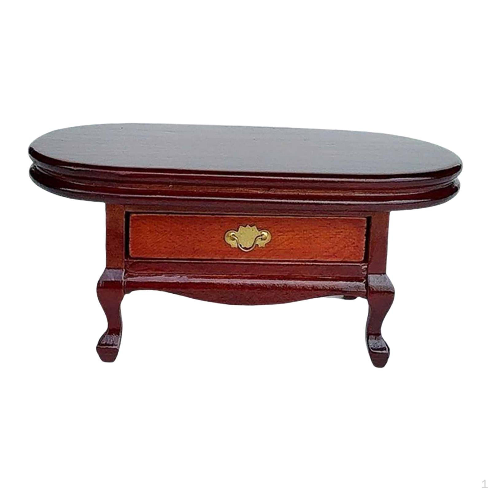 

Кукольный столик для кофе Миниатюрная прикроватная тумбочка 1/12 Макет Микроландшафтный декор Деревянный Мини