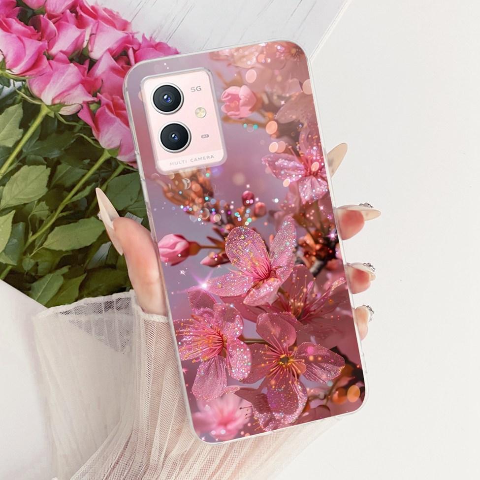 For Vivo Y33s 5G Clear Case Aesthetic Luxury Cute Cat Fashion Butterfly Funny Painted Casing For Vivo V2166A