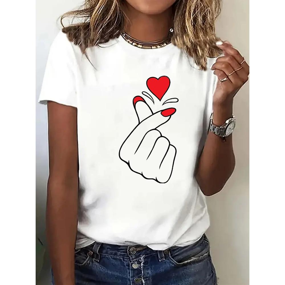 

Charming Summer with A Heart Print Trendy and Breathable for The Season Comfortable and Perfect for Casual Sports for Women M