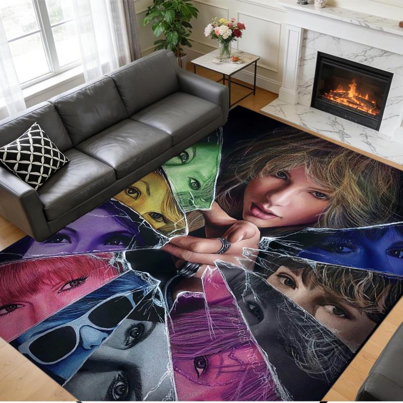 Tappeto in Velluto Cristallo Peluche Stampa Taylor Swift Anti?Indumenti da notte?Tappeto da Pavimento Resistente per Decorazione Domestica Interna