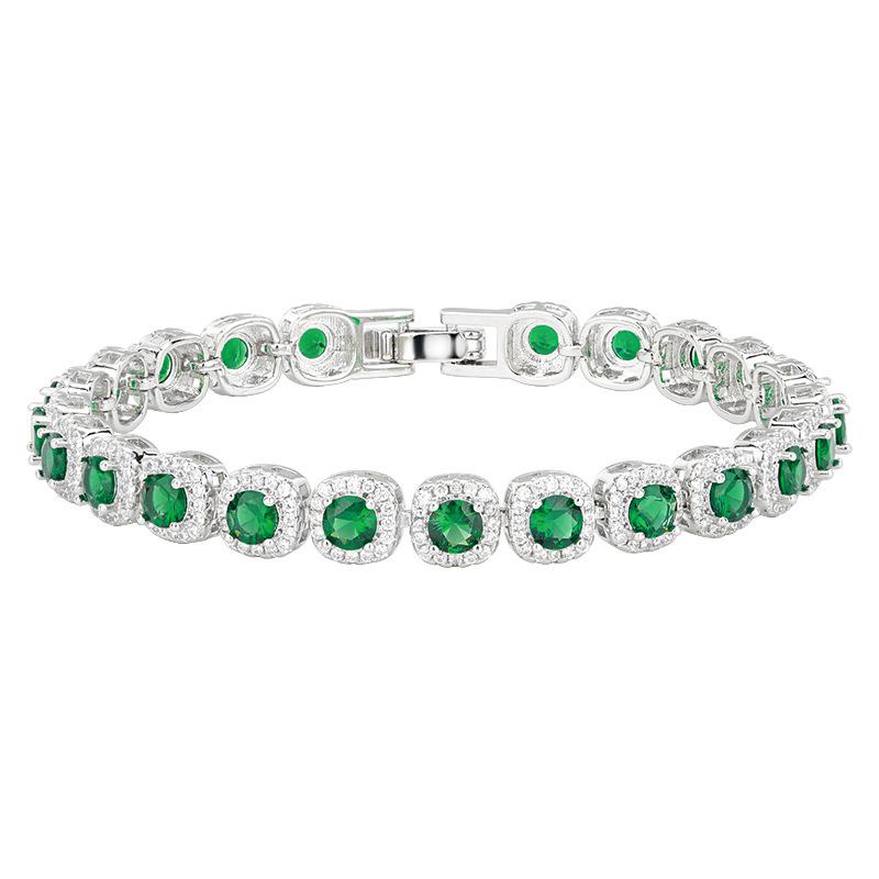 Jewelry European and American Retro Simulation Corundum Light Luxury Full Diamond Bracelet, Handmade Accessories for Women Wholesale, Main Stone 4mm