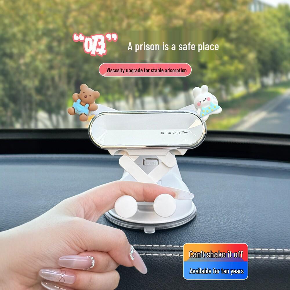 Universal Cartoon Shockproof Car Phone Holder with Suction Cup for Navigation