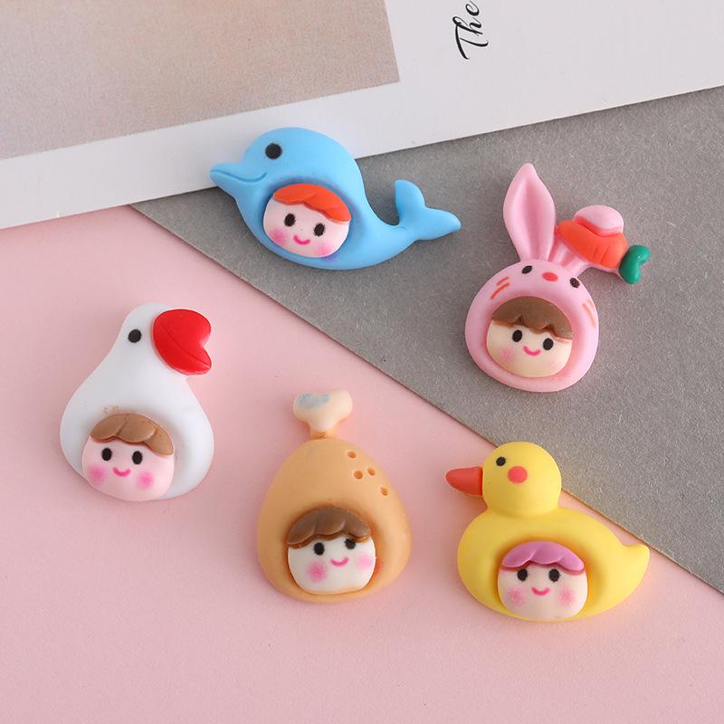 DIY Cute Cartoon Animal Resin Accessories: Hair Clips, Ties, Phone Charms