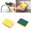 Langlebiges 8-teiliges Küchenschrubber-Set mit gelben und grünen Schwamm-Pads