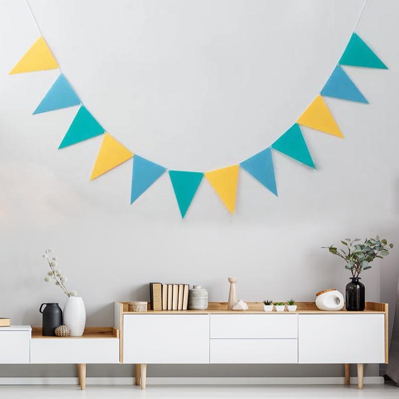 Felt Triangle Birthday Flags for Kids' Room & Party Decoration