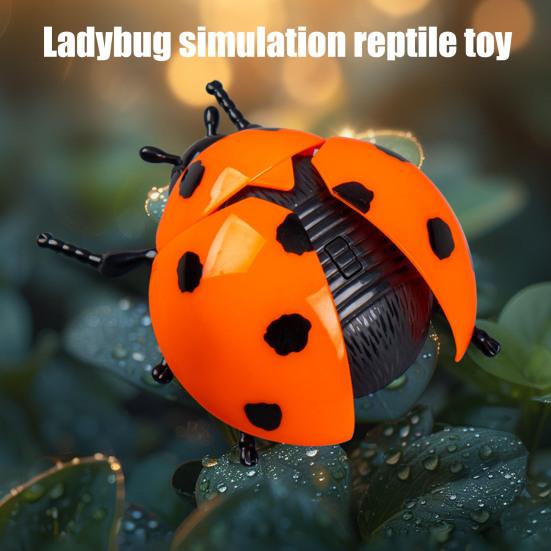 Wind-up Simulation Ladybird Toy Stress Relief Clockwork Beetle Toy Toddlers Boys Girls Educational Interactive Insect Model
