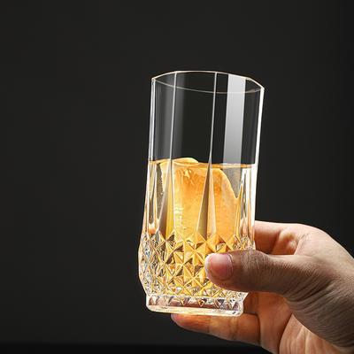 Bicchiere da Whiskey Dritto di Lusso Stile Francese da 250ml Bicchiere Creativo in Cristallo Scolpito Tazze per Latte Succo Tè Tazza da Caffè Freddo Americano