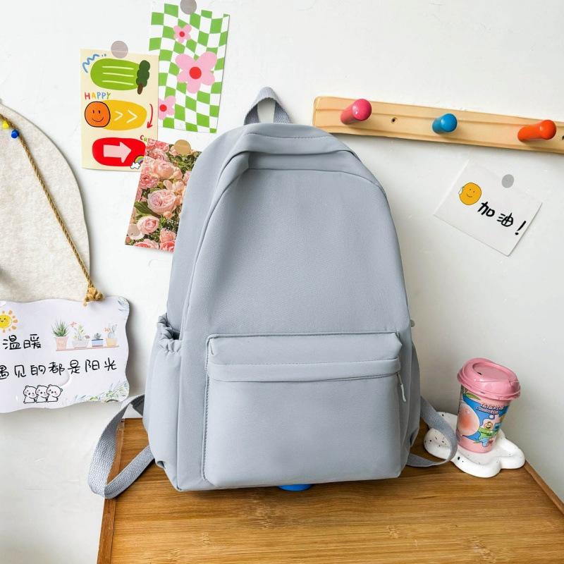 Student School Bag Korean Version Ins Large Capacity Light Canvas Backpack Girls' College Style Small Fresh Class Backpack