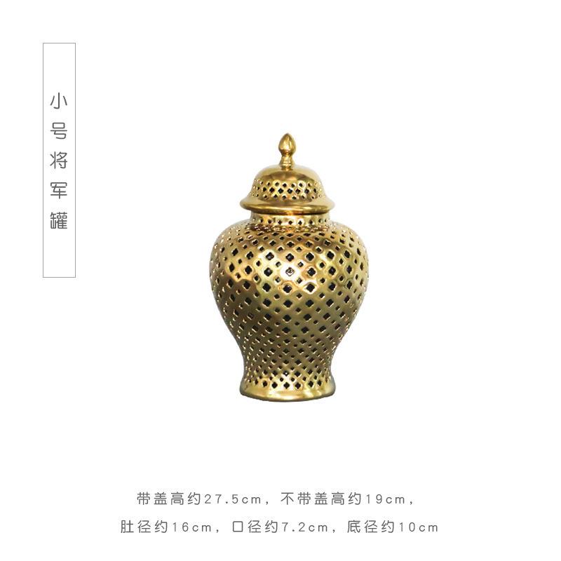 T28-hollow ceramic general jar ornament modern creative decorative crafts