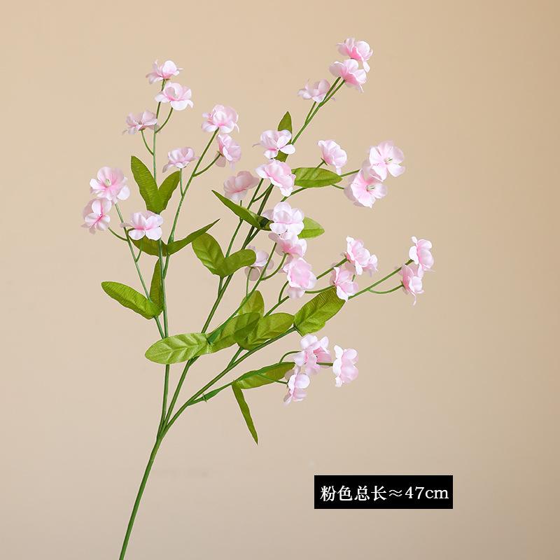 Simulated silk flower 3 forks forget-me-not, wedding auditorium home soft decoration floral art fake forget-me-not simulated flower розовый