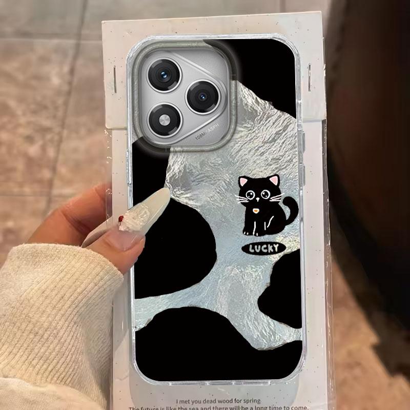 Hülle für For Honor 400 Lite 200 Pro 200Lite X9c X9a X8b X8a 5G Handyhülle Katze Schwarz Cartoon Für Honor 200 Schutzhüllen