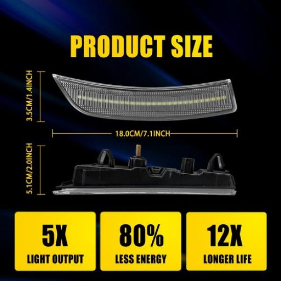 2PCS Side For LED Marker ZN8 Light Toyota ZD8 Subaru -2024 Amber/White Lamp