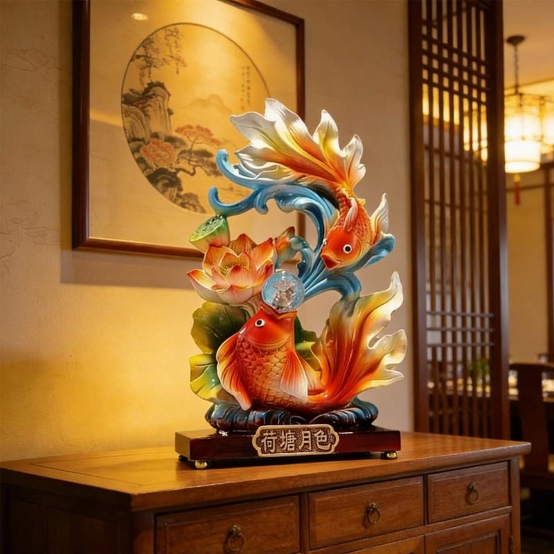 Reichtum Feng Shui Fisch Statue Handgefertigte Harzskulptur Für Haus Büros Dekoration Und Wohlstand Geschenk D2RD