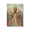 Gift Flowers Skull Print Poster Anatomical Medical Art Illustration Body Abstract Skeleton Canvas Painting Doctor Office Decor