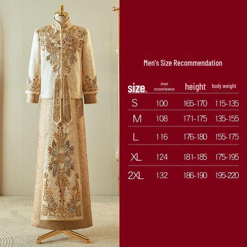 Champagne Xiuhe Wedding Dress: 2025 Luxury Chinese Qipao for Toast and Outings