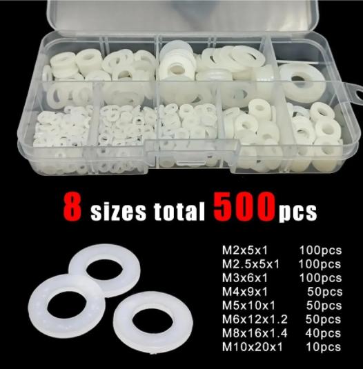 

Набор алюминиевых плоских шайб, 185 шт. Алюминиевые плоские шайбы M5 M6 M8 M10 M12 M14 M16 Шайба Плоское кольцо Уплотнительные кольца