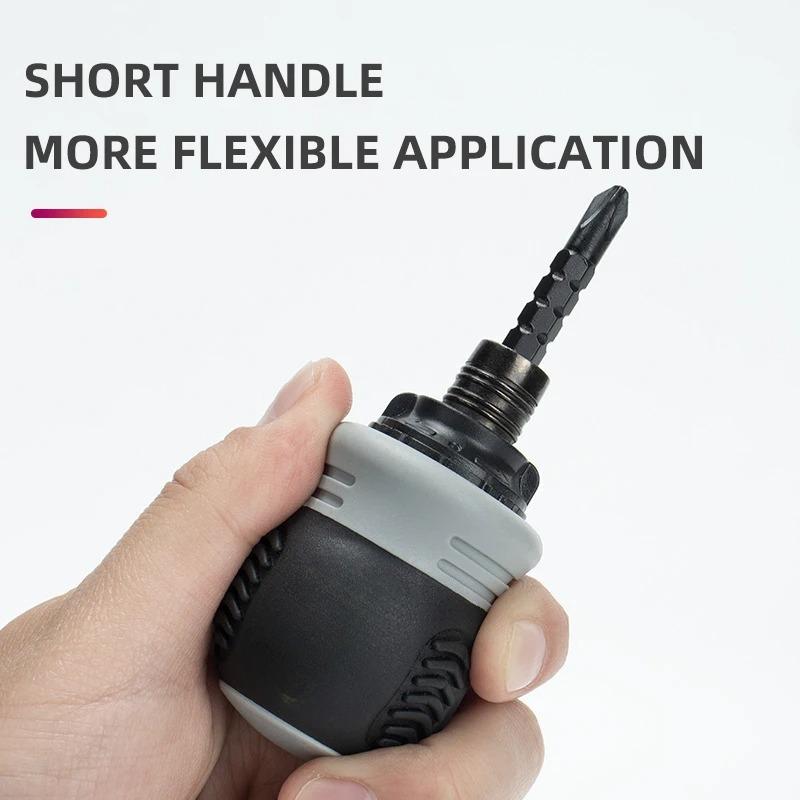 Short Handle Ratchet Precision Screwdriver Magnetic 13 In 1 Telescopic Labor-saving Manual Tool Cross Groove Dual-use Head