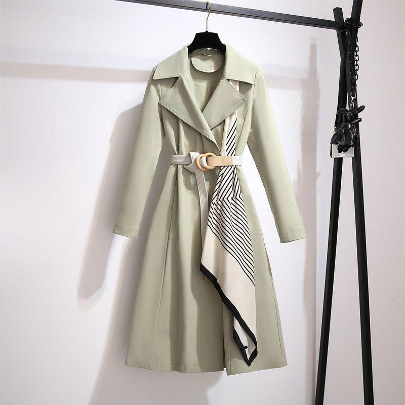 2025 Women's Mid-Length Trench Coat - Stylish, Age-Reducing, Plus Size, Loose-Fit for Spring and Autumn