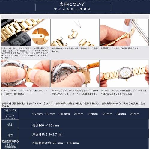 BINLUN Stainless Steel Watch Band Replacement Strap, Highly Polished Matte Brushed Finish Solid Strap (Polished Silver and Black, 16mm)