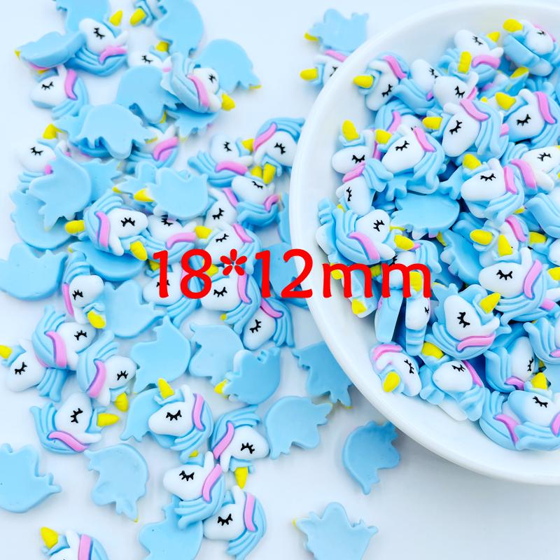 20 Pcs New Cute Mini Cartoon Blue Unicorn Flat Back Resin Cabochons Scrapbooking Diy Jewelry Craft Decoration Accessories A63
