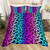 Purple Leopard Print Duvet Cover Color Bedding Set Three-Piece 3D Digital Printing Kit