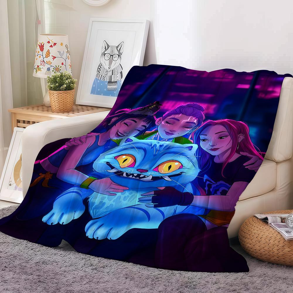 Singer K-Kpop D-Demon H-Hunters Blanket Warm And Soft Suitable For Bedroom Living Room Sofa Bed Office Travel Camping