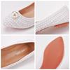 Pointed Pearl High Heels Single Shoes Flat Leather Soles With Sweet Party Sandals Wedding Shoes