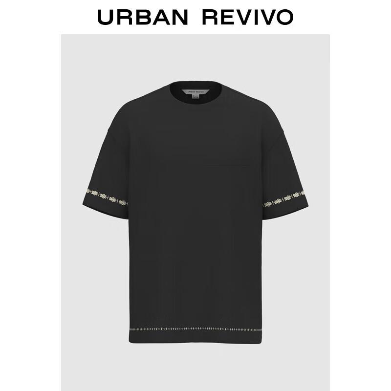 UR Men s 2025 Summer Color-block Embroidered T-Shirt XS