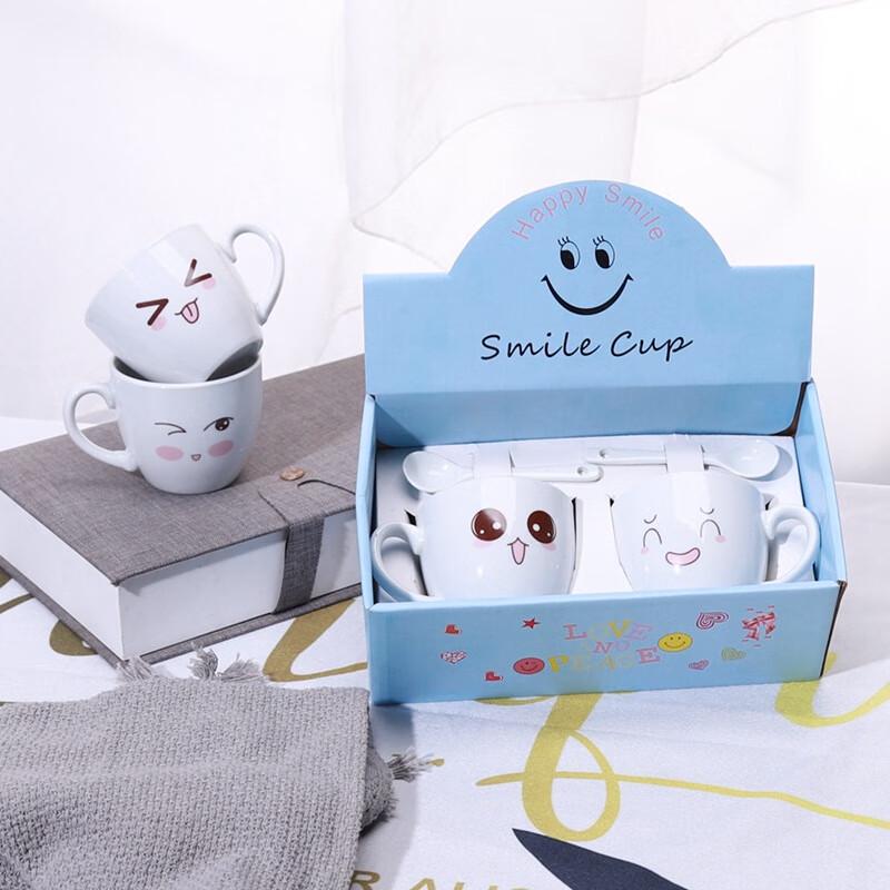 Cartoon Ceramic Mug Set with Spoons